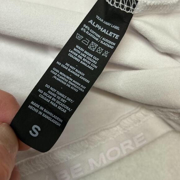 Alphalete 3/4 Sleeve Baseball T-Shirt Performance Fit Whte Mens Size S Stretch - Picture 6 of 10